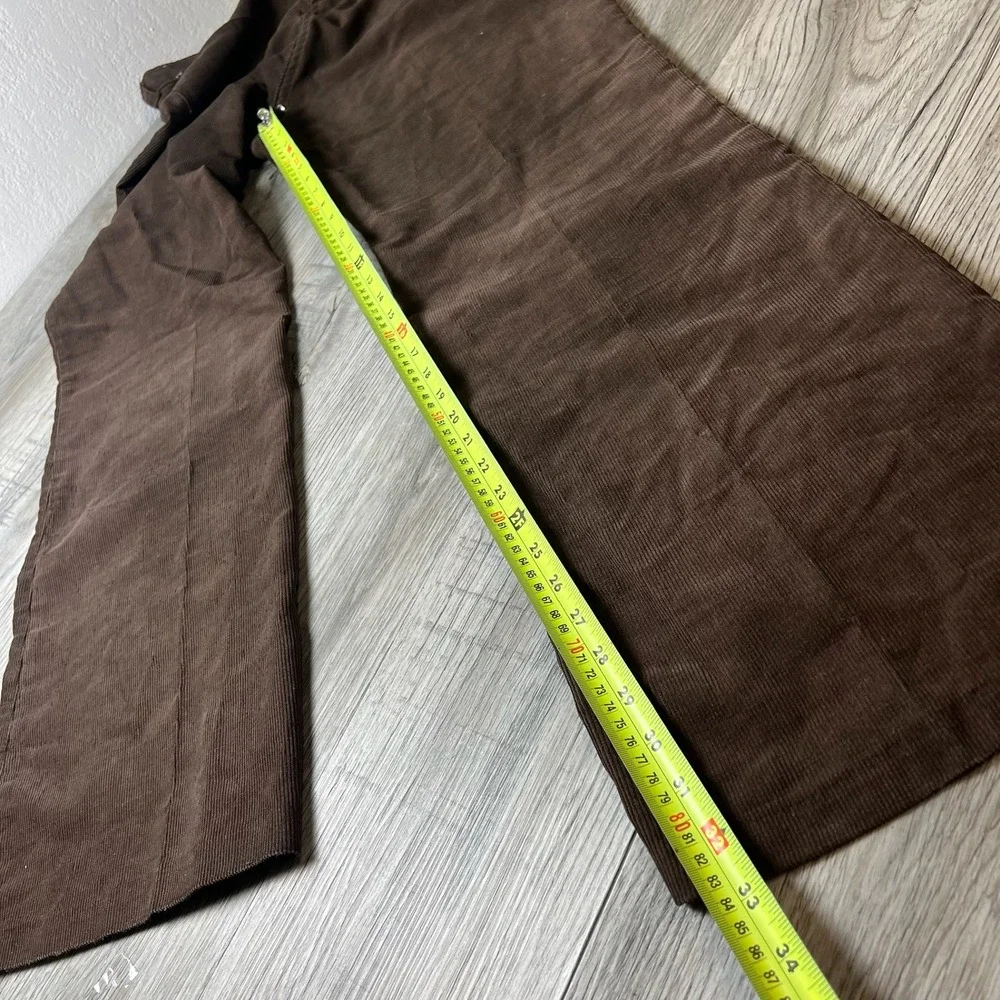 Vintage 70s Corduroy Pants Mens 35x32 Brown Flare Wide Leg Ideal Zipper Retro